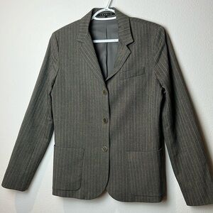 Vintage Theory Striped Wool Blend Gray Blazer